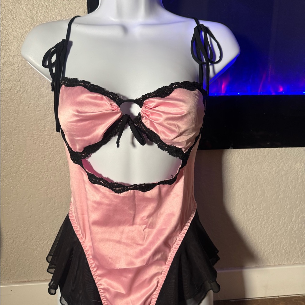 Sugar Thrillz Pink & Black Bodysuit